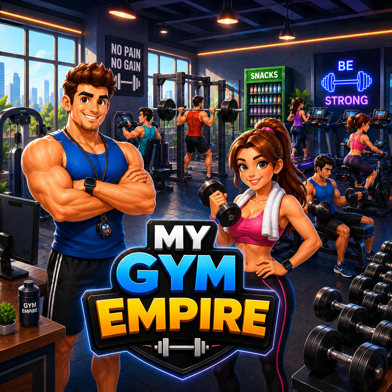 My Gym Empire: a gym manager and trainer in a fully equipped 3D gym